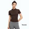 2026 Breathable Short Sleeve Yoga Shirt with Stand Collar, Zipper & Quick Dry for Gym, Running, Sports & Outdoor Activities