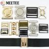 Meetee 1/2/4/5Pcs 30-60mm Metal Waist Belt Buckle Ribbon Band Adjust Clasp Coat Down Jacket Belts Decor Hook Buckles Accessories