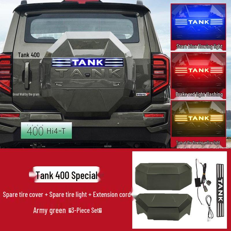 Tank 400 Hi4T/Hi4Z Spare Tire Cover: Original Mecha Style Peeking Design