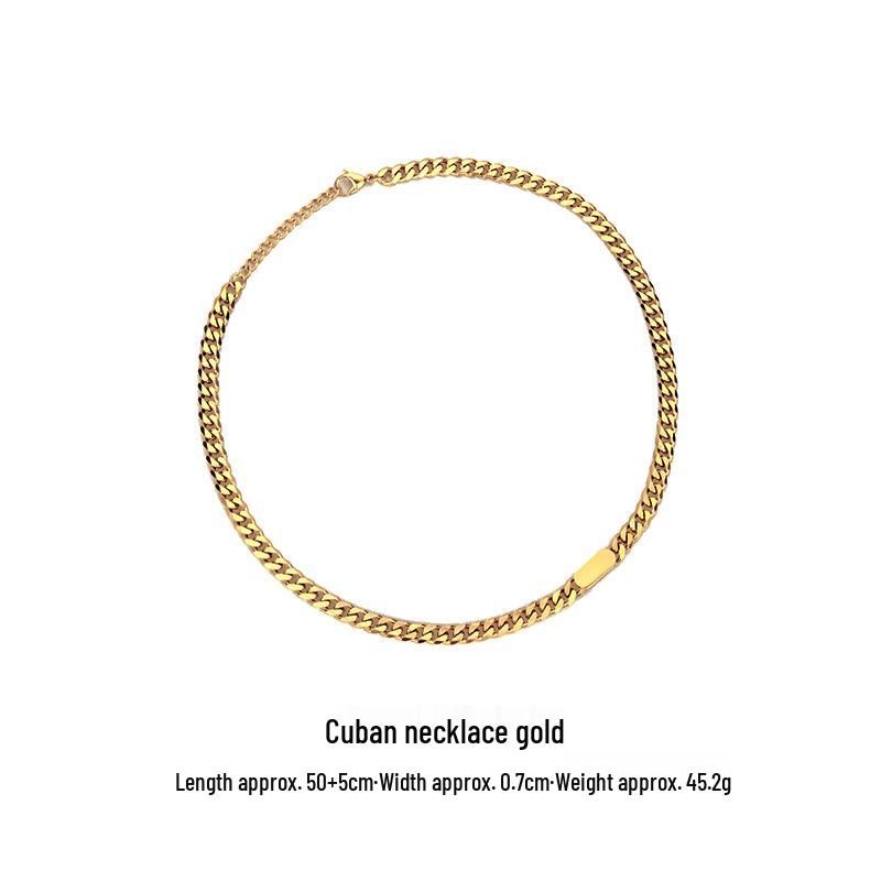 

Мужское модное хип-хоп ожерелье кубинской цепи, титановая сталь - универсальные мужские аксессуары