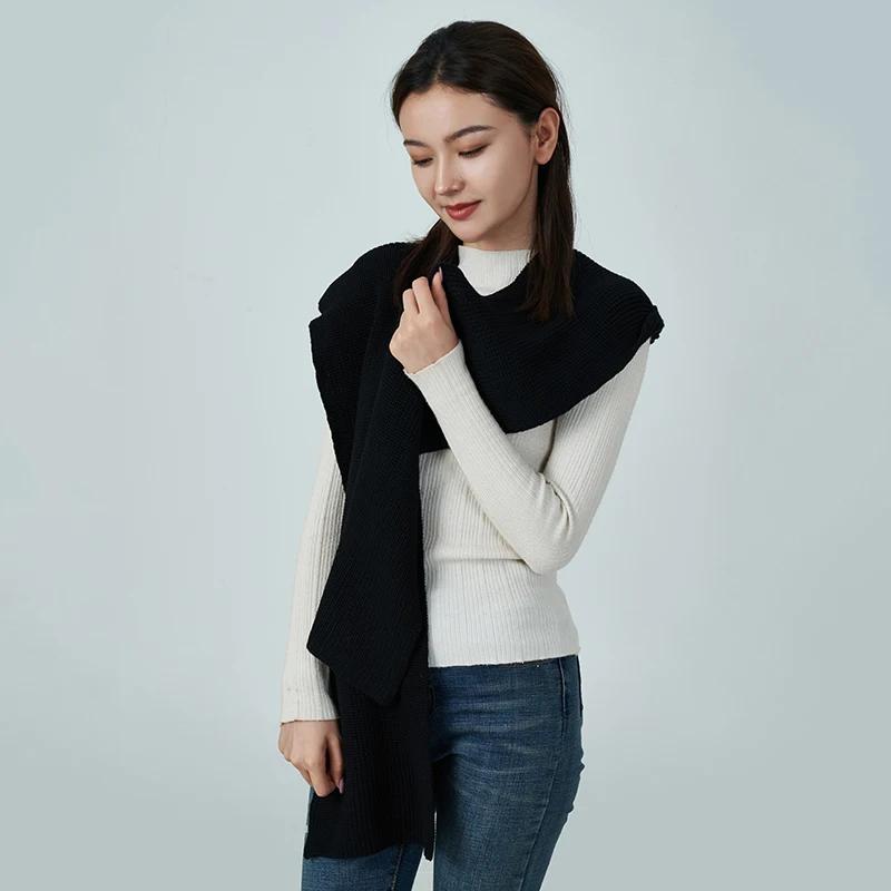 Women's Cashmere Knitted 3-in-1 Rectangle Scarf Hat Shoulder Warmer Multifunctional Versatile Wrap Warm Autumn Winter Accessory