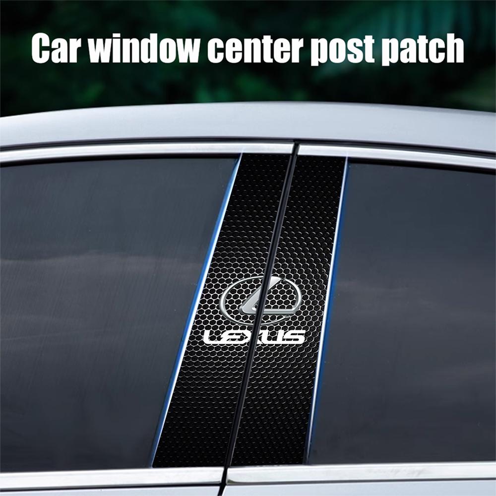 Car Emblem Center Pillar Sticker Auto Door Decorative Stickers For Lexus CT200h NX300h RX300 RX330 EX300h F Sport IS RX NX ES LSBL1