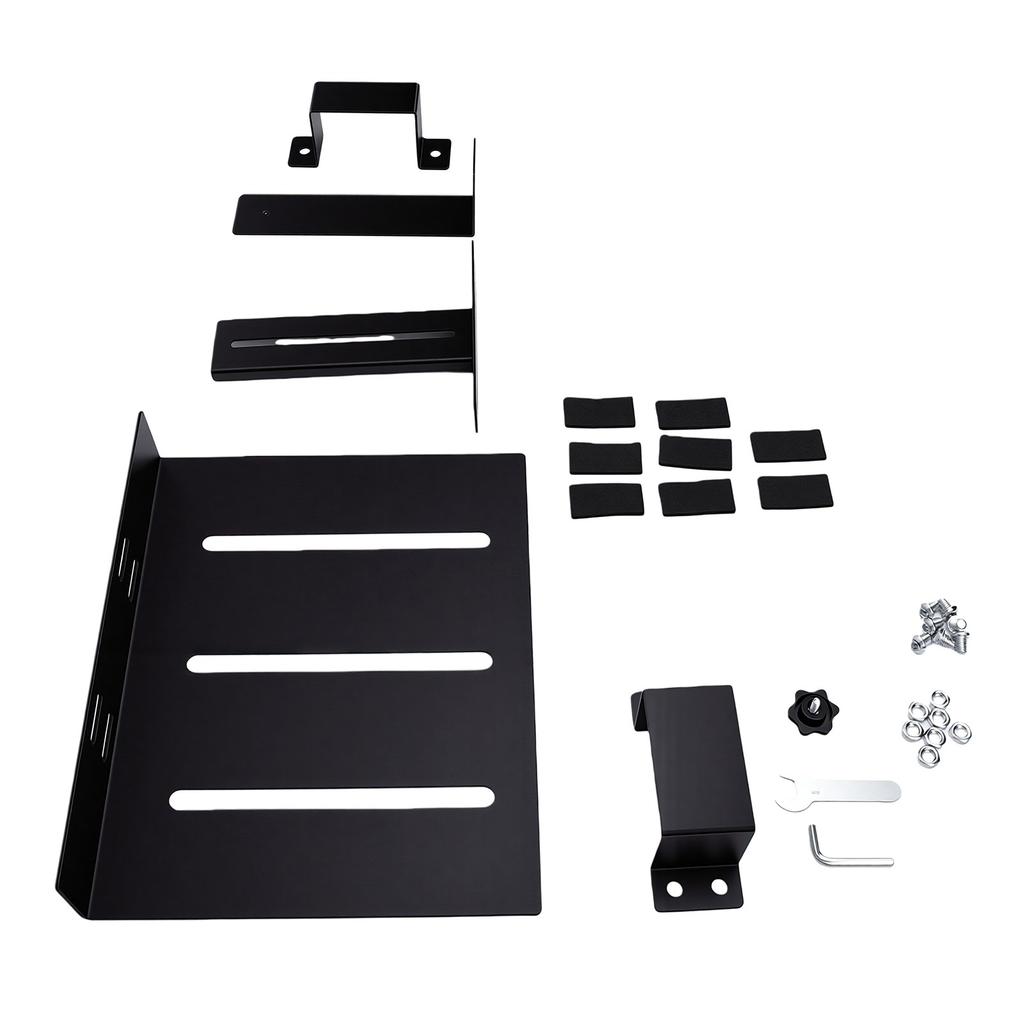 Under Desk PC Mount No Drill Installation Adjustable PC Holder 20kg Load Capacity for Home Office