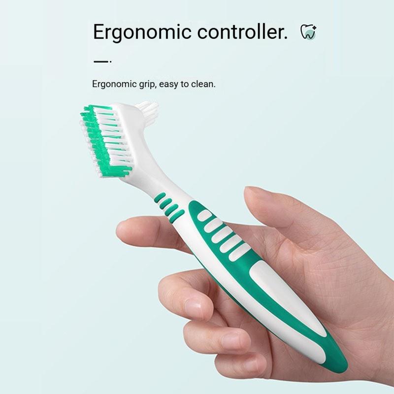 6-Pack of Double-Sided Toothbrushes with Random Colors, Large Brush Head, Denture Toothbrush, Cleaning Brush, Double-Sided Denture Brush, Invisible Br