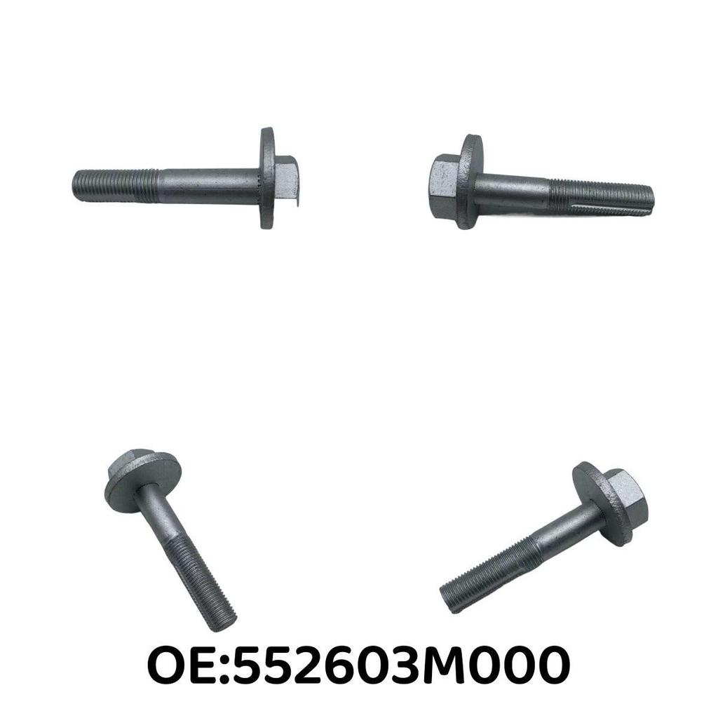 552603M000 fits Hyundai and Kia rear suspension: control arm bolts, tie rods, screws, nuts, washers, and spacers.