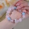 Natural Crystal Powder Crystal Aquamarine Bracelet Ethnic Style Literary and Artistic Scenic Spot Merchandise Bracelet Live Broadcast Popular Source
