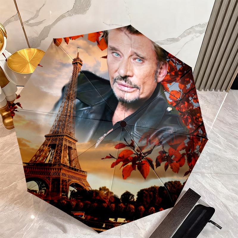 French legendary rock singer and actor Johnny Hallyday umbrella is suitable for all seasons, including home travel and outdoor activities Y9