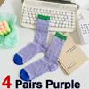 4 Pairs Women Mid To Small Leg Socks Knee High Socks Socks Black White Gray Summer Thin Sweet Style Transparent Stacked Socks