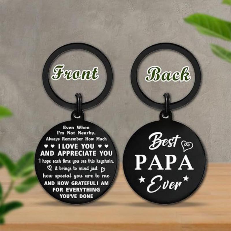 Birthday Fathers Day Christmas Keychain Daughter Son To Dad Gift Stainless Steel Keychain for Mothers Day and Fathers Day Backpack Bag Pendant
