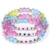 Kristallarmband-Set mit Glasperlen für Mädchen - K-Pop-inspiriertes stapelbares Schmuckgeschenk