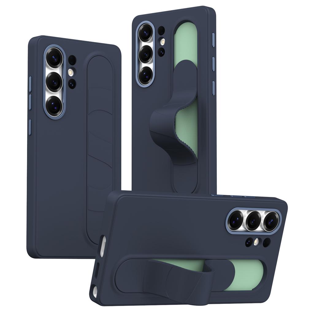 For Samsung Galaxy S24 Ultra Case Smart Key Invisible Wristband Kickstand PC+Silicone Phone Cover