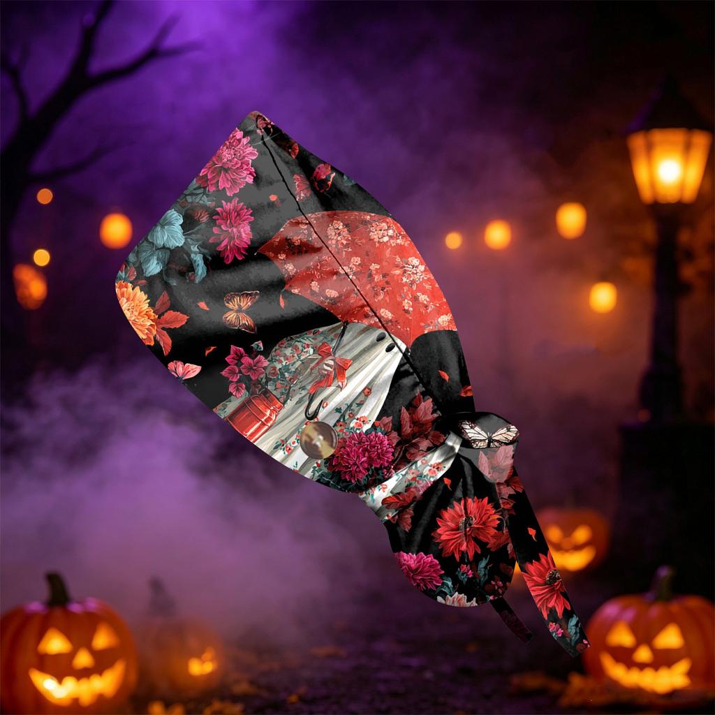 Women's Halloween Printed Ponytail for Work Shower Hair Wrap