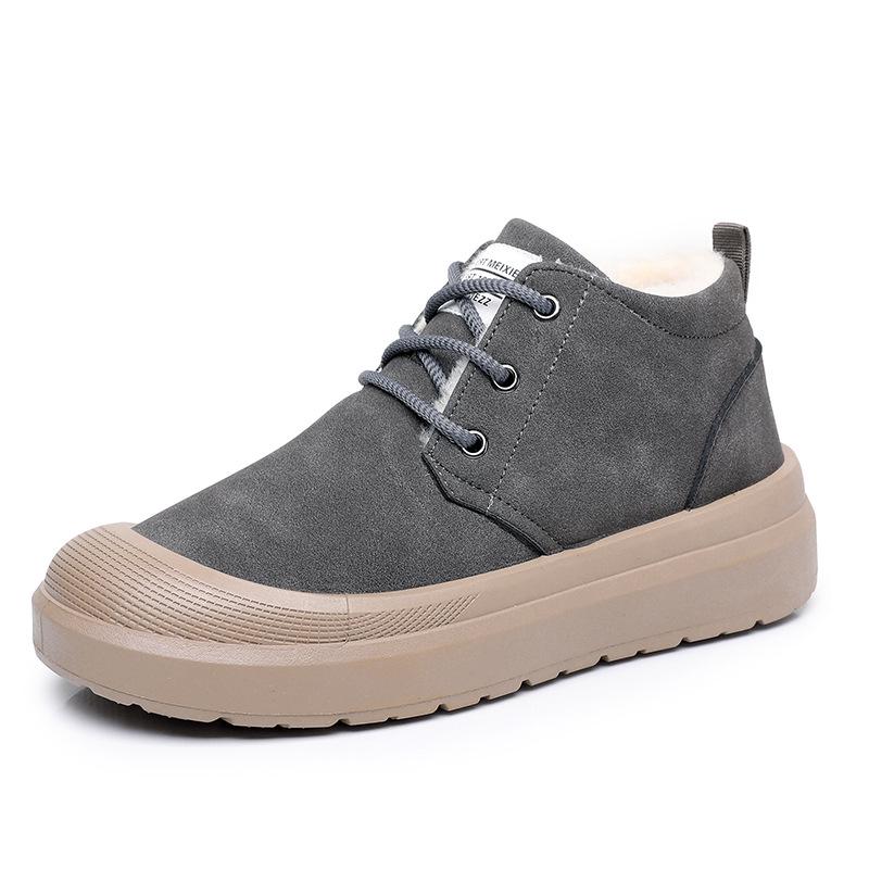 Men's Winter Plus Velvet Warm Snow Boots - Casual, Comfortable, Non-Slip Thick Sole Dad Shoes