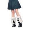 Faux Furs Leg Warmer,Warm Fuzzy Leg Warmer Boot Cuff Cover for Party Costumes Womens Fall Winter Leggings Socks  White Hair Ball 40CM