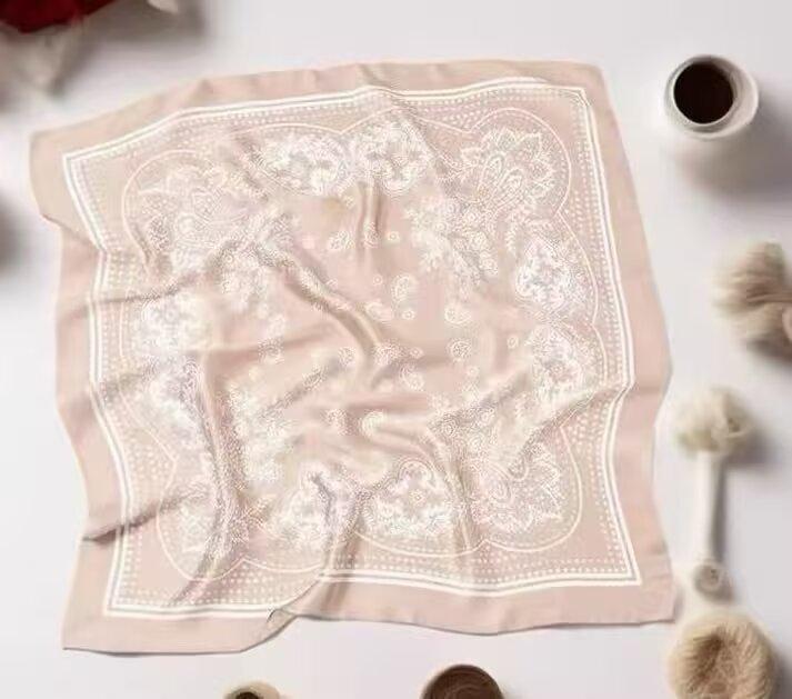 Retro cashew flower personalized small scarf hip hop masculinity versatile decorative imitation silk square scarf headscarf