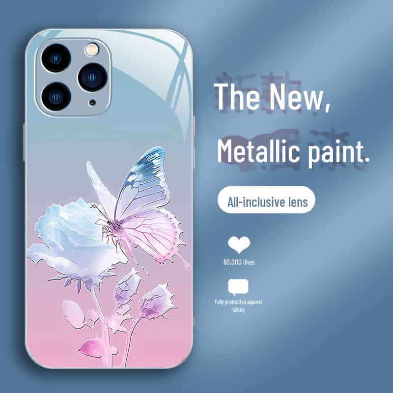

Универсальный жидкий чехол Butterfly Flower Gradient для iPhone 11Pro Max Rose 14. iPhone 11