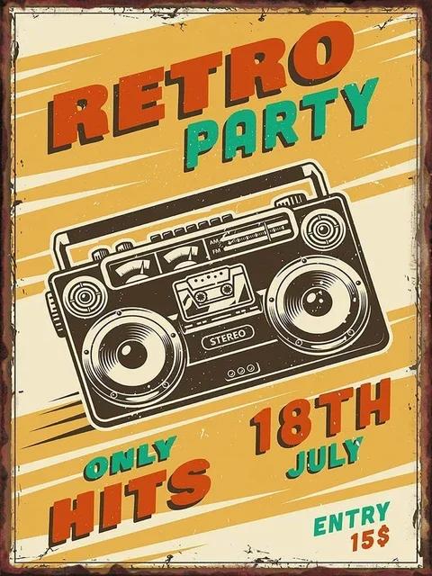 Retro Vintage Tape Metal Tin Signs  Music Room Bar Club Wall Decor Plaque  Home Decor Poster with Recording Tapes Design  Iro