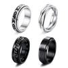 Rotatable Titanium Steel Moon & Stars Ring for Men - European & American Style Stainless Steel Couple Ring
