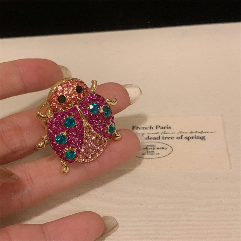 Strawberry Drip Oil Ring Cherry Fruit Enamel Ring Fashion Design Painting Ring  Women