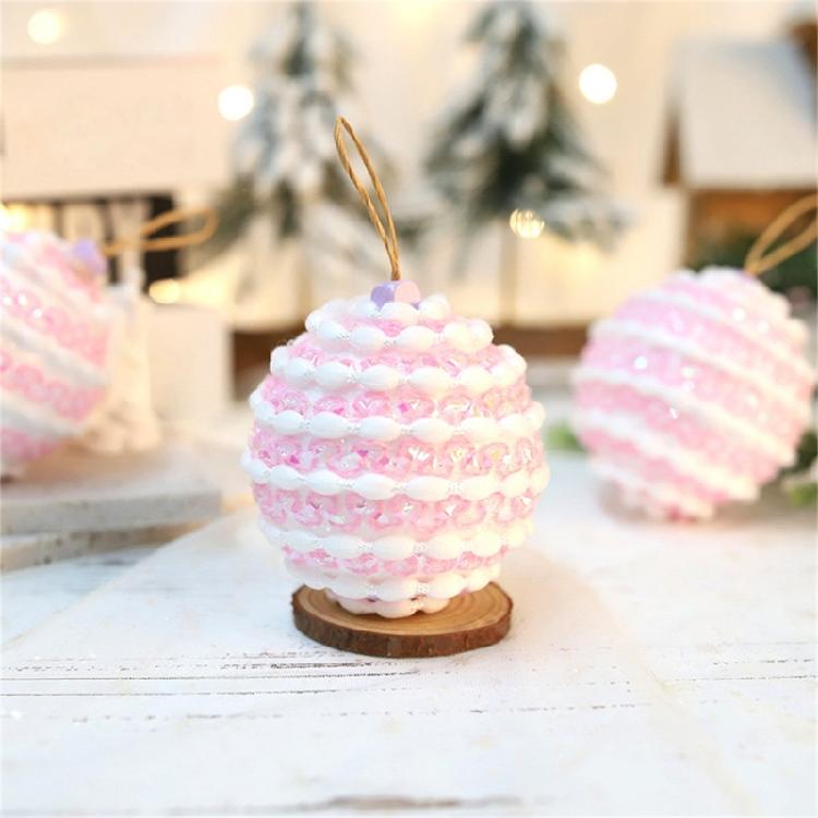 3Pcs Macaron Color Foam Sphere Pendant Christmas Tree Accessories Suitable For Family Or Retail Space Decoration
