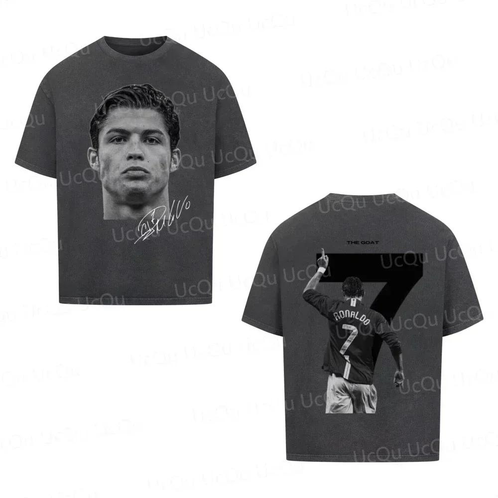 2025 CRISTIANO RONALDO Classics Football Superstar 7super Fashion Print Short Sleeve T-shirt Men Distress American Tshirt