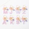 A-Z Alphabet Resin Keychain Purple Butterfly Tassel Pendant Classic Retro Durable Women Bag Accessory Practical Backpack Hanging Charm