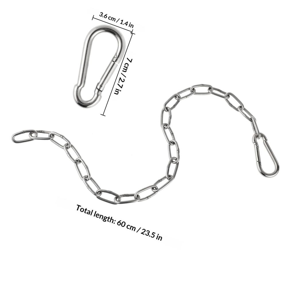 LIOOBO Fitness Chain Fitness Extension Chain 60x4cm Chain M7 Carabiner