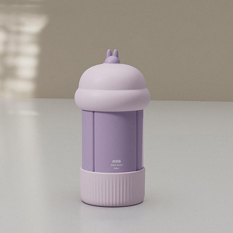 

Портативний дорожній диспенсер для миття 4-в-1, пляшка з можливістю повторного наповнення, порожня пляшка для розливу, контейнер для шампуню та гелю для душу фіолетовий