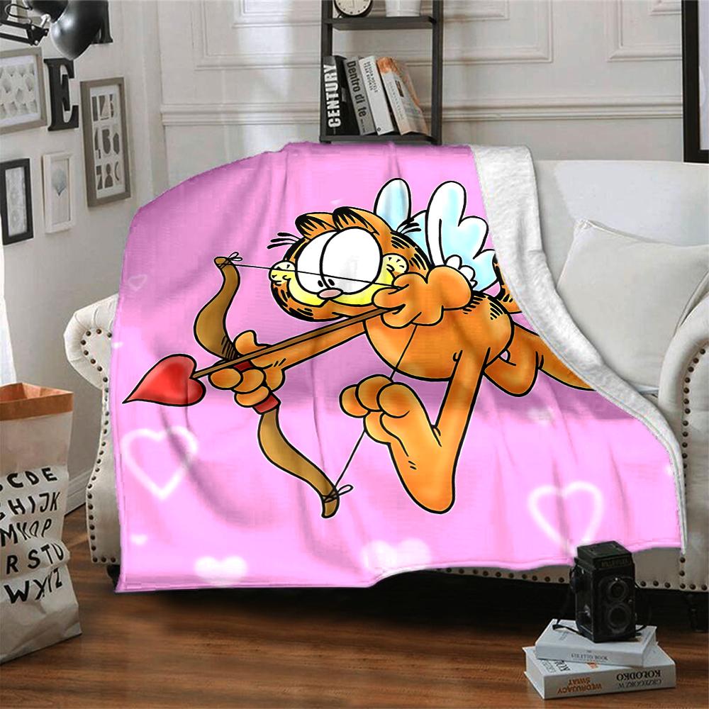1Pc Garfield'S Hug Adventure Blanket For Couch Bed Plush Cozy Fuzzy Blanket Super Soft Warm Blankets For Fall And Winter 091873