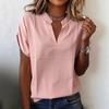 Tops de Primavera para Mujer Cuello en V Camisas de Verano para Mujer Casual Corte Holgado Camisas de Verano para Mujer Manga Corta Blusa Tops Elegantes para Mujer