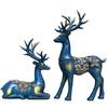 Creative Resin Golden Reindeer Sculptures | Beautiful Home Decor | Lifts Up Energy of Your Room - (Pack of 2, Blue)