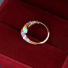 Gold Color Rainbow Enamel Adjustable Rings for Women Opening Rings Wedding Jewelry