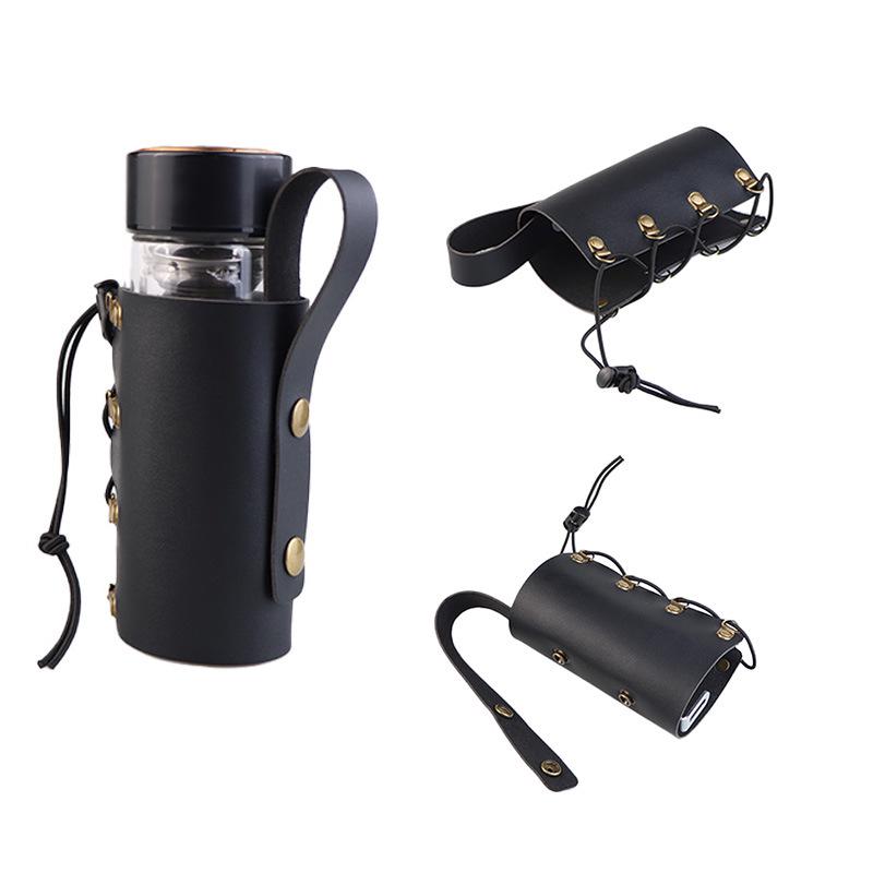 Mountain & Commute Bike PU Leather Insulated Water Bottle Holder
