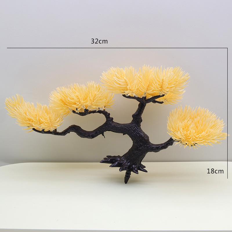 Artificial Pine Bonsai Desktop Decoration - Small Potted Green Plant Ornament for Living Room