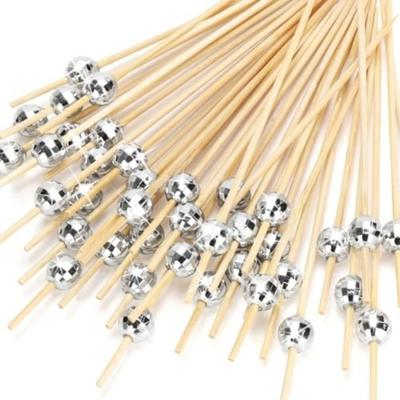 100 pièces Créatif Jetable Boule à Facettes Fourchette à Fruits Finition Miroir Vaisselle Brochettes Alimentaires 12 cm Bâtonnets Dessert Salade de Fruits