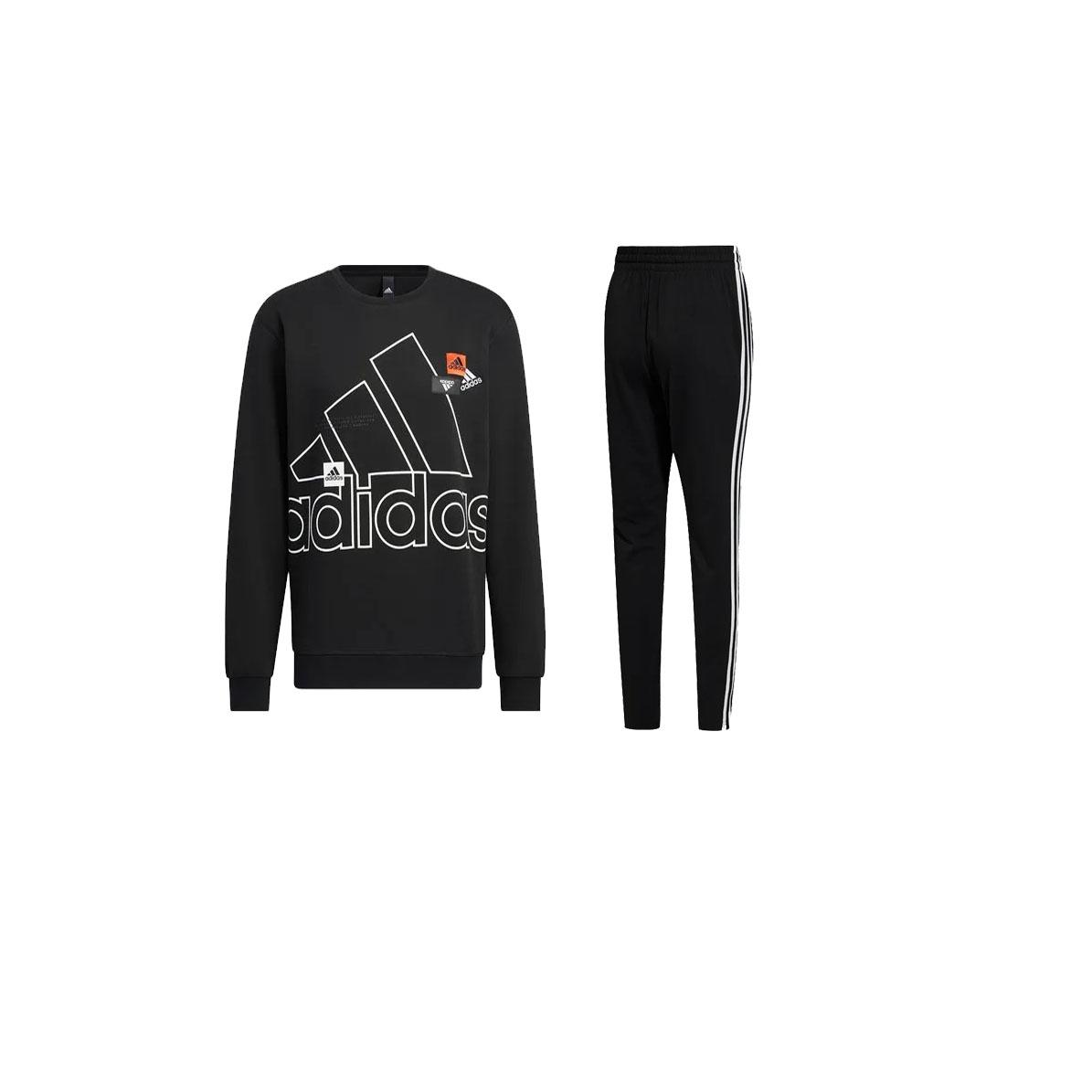 

Adidas Logo Round Neck American Vintage Long Sleeve Three Stripe Knit Tracksuit Men Tracksuit Black HP1431+GK8995_20240826153701 S
