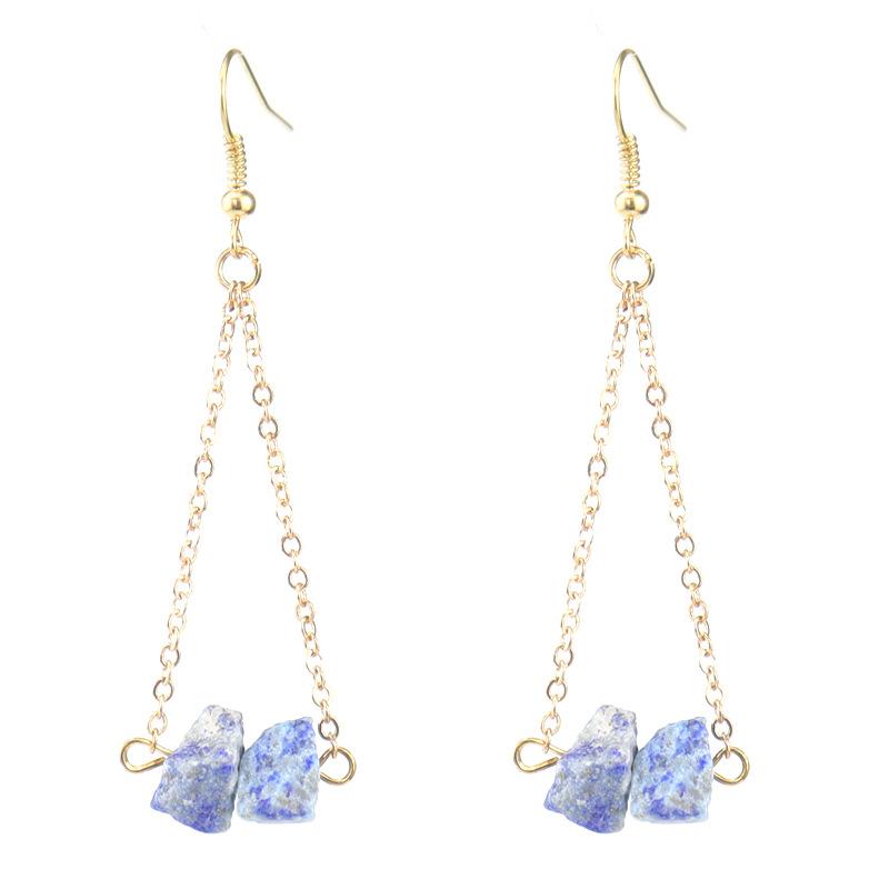 Handmade Chain Natural Stone Rough Stone Crystal Agate Earrings, Earrings, Women S Earrings, Earrings E25.