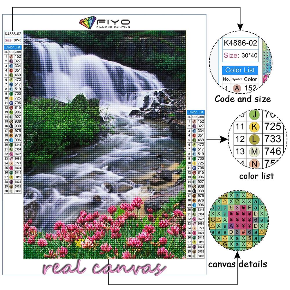 5D DIY Diamond Painting Cross Stitch Scenic Waterfall  Diamond Embroidery Mosaic Wall Art Home Decoration