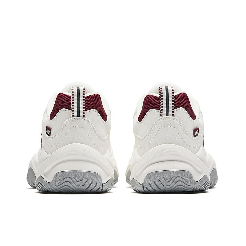 Anta Fashion Versatile Shock Absorbing Wear Resistant Low Top Tennis Shoes Men Sneakers Ivory-White Rose-Red 912543305-4