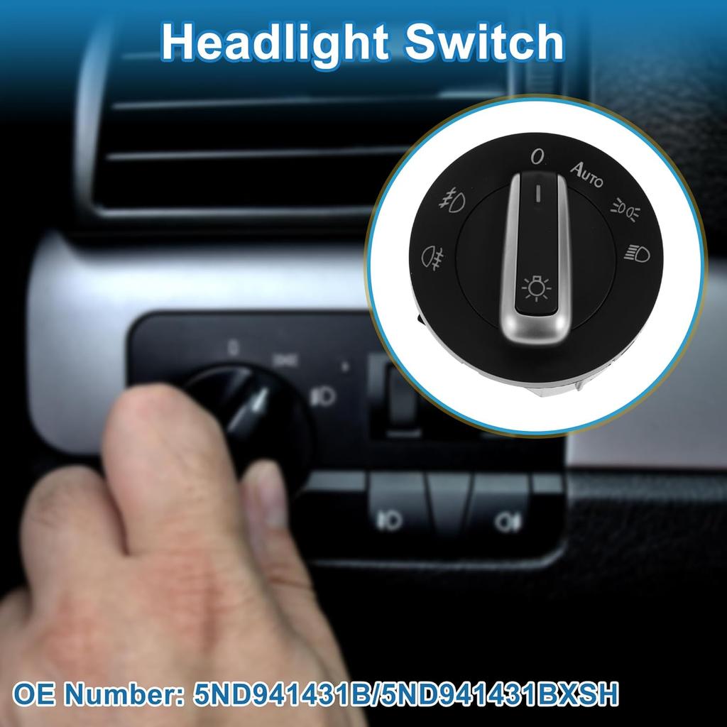 Headlight Switch for VW Touran 2003-2010 for VW Passat B6 2005-2011 Headlamp Dimmer Control Switch Replacement No.5ND941431B/5ND941431BXSH 1 Pcs