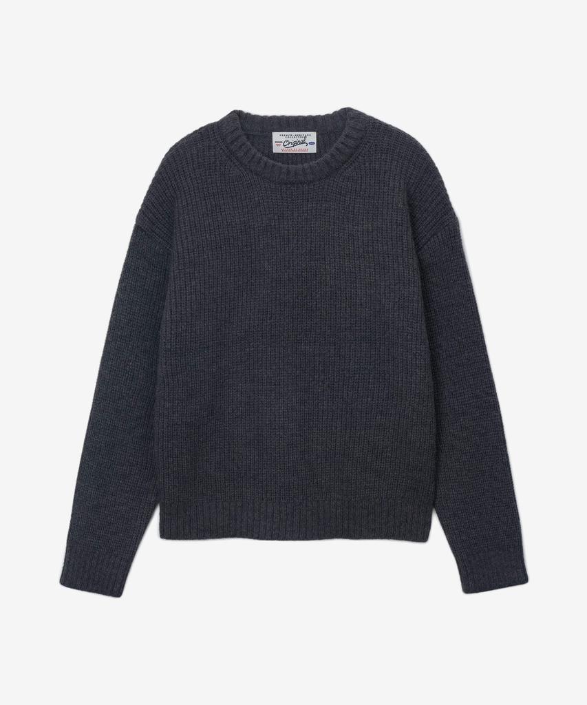 BENSIMON Waffle Knit Pullover - Dark Gray