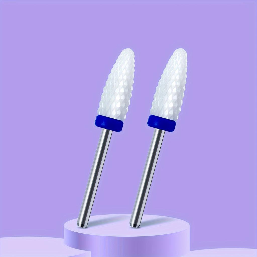 2PCS Tungsten Carbide Nail Drill Bits Gel Polish Remover 3/32 Inch Nail Art Files Cuticle Milling Cutter For Manicure Pedicure