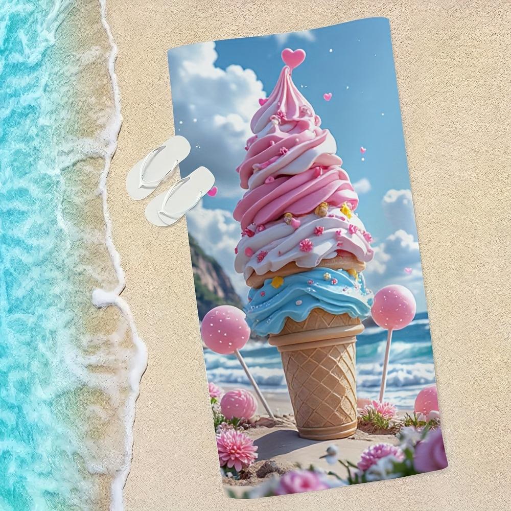 Serviette Microfibre Cabane à Glaces Rêveuse, Séchage Rapide Super Douce Très Absorbante pour Piscine Voyage