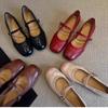 Women's high-heeled single shoes spring and summer new fashion ballet shoes retro versatile engraved shallow mouth Mary Jane shoes