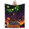 Geometry Dash Difficoltà Demon Faces Coperta Peluche Ragazzo Ragazza Coperta Plaid in Flanella Per Esterno Calda Morbida Copriletto
