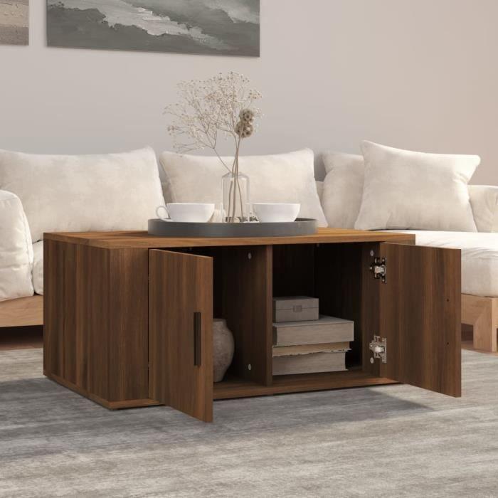 816519 vidaXL Table basse Chêne marron 80x50x36 cm Bois d'ingénierie