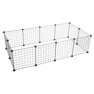 12 adet evcil hayvan oyun parkı taşınabilir kapalı Metal tel Diy genişletilebilir montajı kolay bahçe çiti