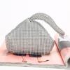Triangle Design Glitter Imitation Rhinestone Clutch Sparkling Wrist Purse  Wedding