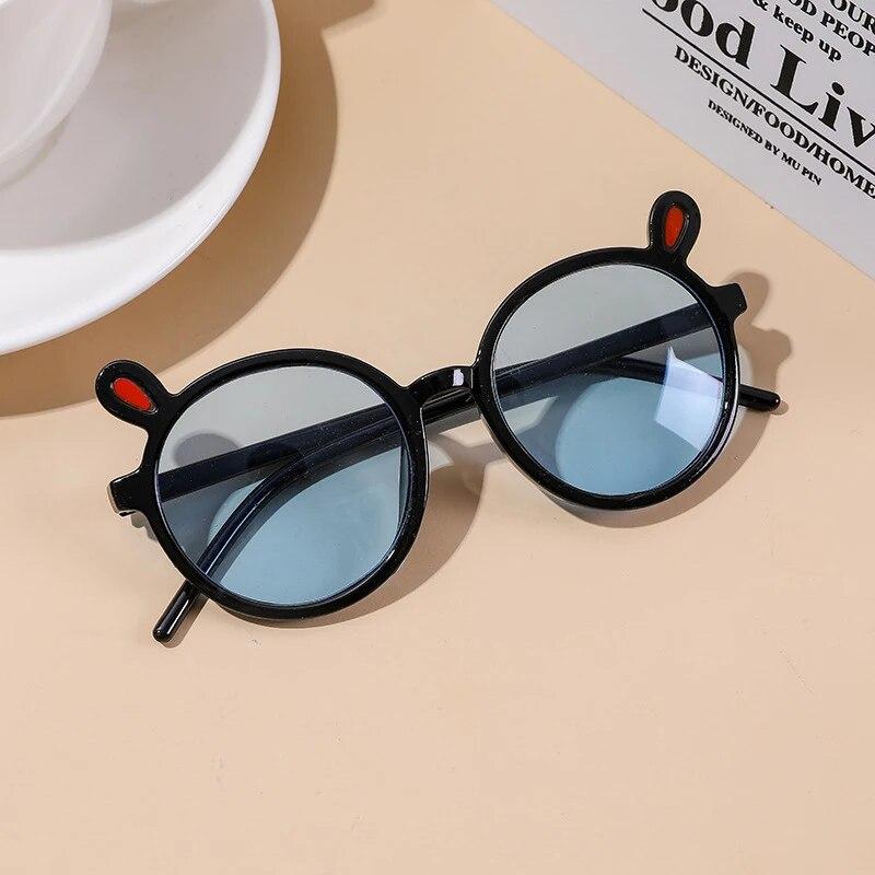 Cute Cat Ear Sunglasses for Girls Boys Vintage Cartoon Animal Sun Protection Outdoor Eye Wear Children Fashion Accessories