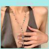 Elegant Women's Colorful Crystal Metal Lock Chain Necklaces For Stylish Looks